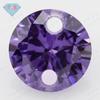 Anillo Huagang Gema Redonda Zircón Azul Púrpura Doble Orificio Piedra Desnuda con Orificio Aretes de Gema CA Artificial Aretes de Botón