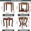Mesa de café pequeña de madera maciza, mueble auxiliar simple, mesa redonda pequeña de doble capa, mesa lateral para sofá de sala de estar estilo chino, mesa de esquina, mesa redonda estilo americano