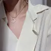 Collar de Luna con Textura Diseño Simple Sentido del Diseño de Nicho Viento Frío Cadena para Clavícula con Textura para Mujer Nueva Moda 2022