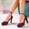 Comercio Exterior Talla Grande 2024 Primavera y Otoño Nuevo Estilo Sandalias Huecas Zapatos Profesionales de Tacón Alto de Ante Hueco con Hebilla de Una Línea para Mujer