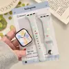 Cintura Fina Estampa Floral Fresca Pulseira de Silicone para Apple Watch 10 11 iWatch Ultra Pulseira de Pulso