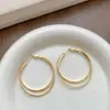 Pendientes de Aro Doble de Moda Estilo Metalero Europeo y Americano, Únicos y Sencillos con Textura Metálica, Pendientes de Nuevo Estilo Tendencia 2026, Celebridad de Internet