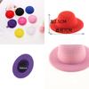 Materiales hechos a mano para manualidades sombrero pequeño joyería pequeña materias primas gorra desnuda decorativa pinza para el pelo gorra tela de lana gorra base para muñeca 7CM