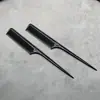 Pente Colorido para Cabeleireiro, Pente de Cauda Pontiaguda, Pente Plano, Pente de Cauda Longa, Plástico Preto, Em Estoque, Resistente a Altas Temperaturas, Pente Anti-Estático, Pente de Dentes Finos