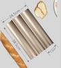 Bandeja Rectangular Perforada Antiadherente de Tres Ranuras, Molde para Pan Baguette en Forma de U de Cuatro Ranuras para Horneado Casero y Comercial