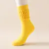 Em estoque Meias Amazon Femininas Cano Longo Outono e Inverno Espessadas terry Stouch socks Bolha Amontoada Meias para Panturrilha