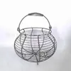 Cesta Portátil Retrô Europeia e Americana para Armazenamento de Ovos, Cesta Azul para Armazenamento de Frutas, Verduras e Diversos, Cesta de Armazenamento para Cozinha Atacado