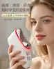 Novo dispositivo de beleza de cor de luz de microcorrente transfronteiriço com compressas quentes e frias duplas, vibração, massageador facial de lifting e placa elétrica gua sha