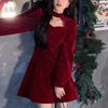 Wubixue Outono/Inverno Novo Estilo Coreano Vestido Pequeno Estilo Chanel Feminino Design Retro Afina a Cintura Vestido Evasê Ins