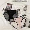 Chica de Luz Flotante~Estilo Francés de Deseo Puro Encaje con Lazos Sexy Bragas de Mujer de Tiro Medio Satín con Recorte Bragas Triángulo