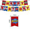 Amazon Blue City Hero Tema Decoración de Fiesta de Cumpleaños Bandeja de Papel Desechable Tejido Bandera Banner Traje para Jalar