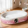 Rascador y cama para gatos de cartón blanco, duradero y resistente a los arañazos, hecho de papel corrugado de pulpa de madera, extragrande, adecuado para todas las estaciones