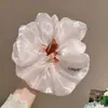 Goma para el pelo de estilo coreano, tamaño extragrande, de intestino de cerdo, estilo casual para niñas, linda cuerda floral para coleta con lazo