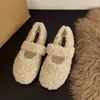 Sapatos de algodão quentes, baixos, bico redondo, para outono e inverno, para maternidade, com design fofo e de fada, adequados para uso externo