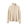 Cárdigan de cachemir con cuello alto y botones para mujer, Abrigo de punto de lana suave holgado Otoño/Invierno, Suéter versátil para exteriores