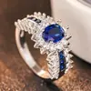 Anillo de Exportación Cao Shi Shein Estilo Europeo y Americano para Mujer, Accesorios Ovalados con Circonita Microincrustada de Flor, Anillo Único de Cena de Alta Gama