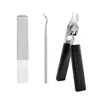 Cortauñas Oblicuos Ultraafilados, Cortauñas Antisalpicaduras, Ranura Especial para Uñas Puntiaguda Herramientas de Manicura, Set de Tijeras de Manicura Gruesas y Duras