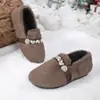 Novos sapatos de algodão peludos femininos de inverno, tamanho grande, exportação, dropshipping, mocassins confortáveis flat slip-on