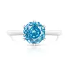 Anillo Clásico de Seis Garras Corte Rosa de Piedra Preciosa de Color Más Vendido en Transmisión en Vivo, Diamante de Alto Carbono Súper Brillante, Chapado en Oro Real, Anillo de Moda Versátil