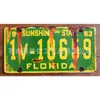 Placa de matrícula estándar americana metálica rectangular extranjera empaque metálico calendario anillo magnético placa metálica antigua placa de aluminio