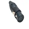 Conector XLR con Rosca Interna Conector Hembra de 7 Pines Pines Chapados en Oro Adecuado para Sistema de Iluminación Escénica Dmx512 Enchufe XLR