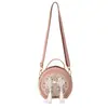 Bolsa Bordada Hecha a Mano DIY Guofeng Nuevo Estilo Chino Versátil Bolsa Redonda Pequeña Bolsa de Material Bolso Cruzado Bolso de Hombro Único para Mujeres
