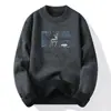 Suéter de Gola Redonda Transfronteiriço para Homens, Veludo Engrossado, Outono e Inverno Chenille Peça Única Camisa de Base Tricô de Veludo para Homens, Roupa de Inverno