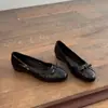 Bailarinas poco profundas de punta redonda con lazo estilo francés, nuevo modelo 2026, zapatos versátiles sin cordones que aumentan la altura para mujer