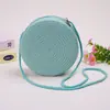 Directamente del fabricante: Monedero de Playa para Niños, Bolso Redondo Tejido de Paja, Bolso Pequeño Plano Cruzado al Hombro de Cuerda de Algodón