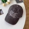 Gorra de béisbol coreana ins lavada para niños, bordado de letras vintage americanas, gorra vieja, visera de verano