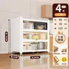 Armário de armazenamento de chão para cozinha e sala de jantar com porta, armário de armazenamento com porta, micro-ondas, forno, panela, armário de armazenamento de função multicamada, prateleira