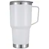 Taza Portátil de Acero Inoxidable de 20Oz30Oz con Asa para Coche, Taza de Cerveza, Aislamiento Térmico, Taza para Café con Popote, Taza para Hielo