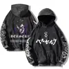 Sudadera Berserk para Hombre Estampado Gótico Sudadera Lavada Retro Hip-Hop Streetwear Algodón Harajuku