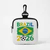 Bolsa de Almacenamiento para Auriculares con Cable, Bolsa de Transporte Portátil, Tarjetero, Billetera para Monedas, Copa Mundial de Fútbol Transfronteriza 2026, Bandera Nacional