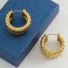 Pendientes geométricos en forma de U de acero inoxidable transfronterizos, de estilo europeo y americano, de titanio y oro de 18 quilates, para mujer.