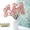 Flor Artificial de Amapola con Textura de Algodón de Silicona con Dos Cabezas, Flor de Amapola Falsa para Boda y Decoración del Hogar, Flor de Tela con Tallo Peludo