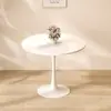 Mesa redonda pequena e moderna em estilo nórdico branco para lojas de milk tea e cafés, conjunto de mesa de jantar tulipa