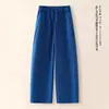Pantalones curvos de moda con cordones de cintura alta para mujer, 2026 primavera y otoño, nuevos pantalones casuales elegantes holgados de corte ceñido y pierna ancha estrecha