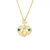 Colar de Prata 925 com Pingente de Fechadura Ruyi e Cabacinha Cravejados com Diamantes para Mulheres, Design Simples de Sorte Estilo Chinês Novo, Corrente Versátil para Clavícula 7789A
