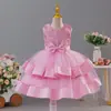 Comercio Exterior Transfronterizo Nuevo Falda Tutú de Malla para Niños Vestido de Princesa con Lazo Vestido de Noche para Niñas Venta al por Mayor 8632