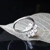 Nafoge Joyería de Plata al por Mayor Moda Coreana Anillo de Plata de Ley 925 Hecho a Mano con Perla Natural Anillo de Plata para Mujer