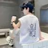 Verano 2026 Nuevo Estilo Camiseta sin Mangas Casual Fresca con Estampado de Robot Estilo Americano para Niños y Niños Mayores
