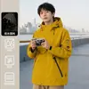 Jaqueta corta-vento impermeável com capuz estilo novo para Outono/Inverno 2026, para casais, para atividades ao ar livre, transfronteiriça