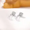 Pendientes Yiluyin de Plata Pura S925 con Jade Azul Acuático, Nuevo Estilo Chino, Lujo Ligero, Joyería de Jade Moderna y Versátil