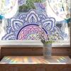 XC6002 Flor de Mandala Colorida ao Sol Decoração de Janela de Casa Adesivo Eletrostático para Vidro PVC