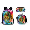 Mochila Rosa con Puntadas de Impresión Digital Mochila Transfronteriza de Dibujos Animados Mochila para Escuela Primaria Ligera de Gran Capacidad