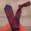 Gravata de padrão listrado marrom retrô romântico francês de 8cm para vestido formal masculino estilo Yupi Sina padrinho