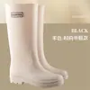 Botas de Chuva de Cano Alto Femininas Moda Europeia e Americana para Exterior, Sapatos Impermeáveis Espessos de Peça Única, Botas de Proteção para os Pés Femininas de Jardim, Botas Longas para Água