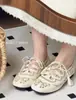 Mollykiki Design de Nicho Retrô Cadarço Vazado 2026 Verão Novo Sapatos Casuais Quadrados para o Dia a Dia