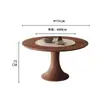 Mesa Redonda de Comedor de Madera Maciza con Plato Giratorio de Piedra Incrustado, Estilo Wabi-Sabi, Mesa Grande para el Hogar, Estilo Mid-Century, Mesa de Comedor de Madera de Fresno Blanco